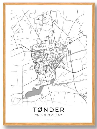Tønder by plakat - hvid