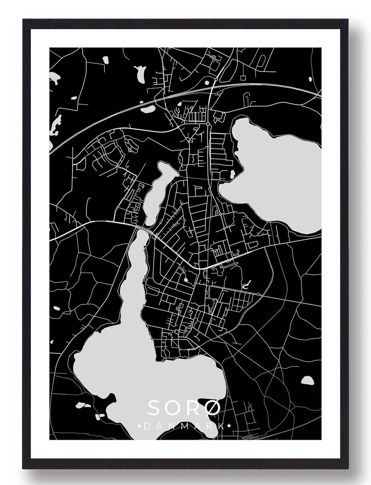 Sorø by plakat - sort