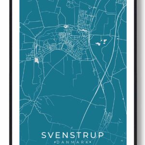 Svenstrup by plakat - blå