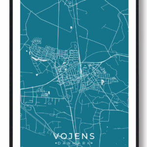 Vojens by plakat - blå