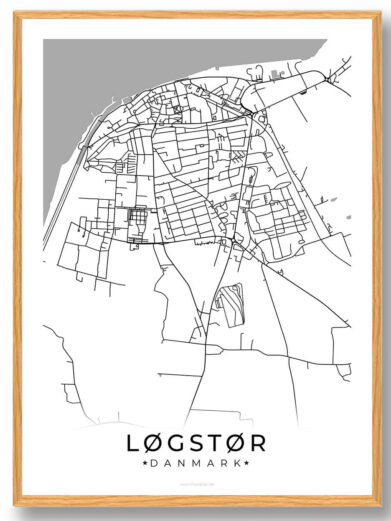 Løgstør by plakat - hvid
