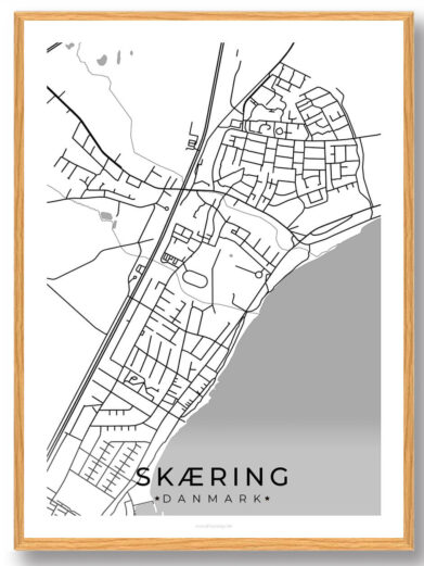 Skæring by plakat - hvid