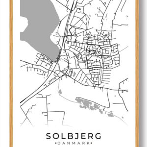 Solbjerg by plakat - hvid
