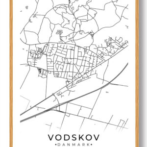 Vodskov by plakat - hvid