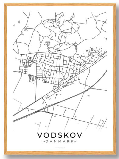 Vodskov by plakat - hvid