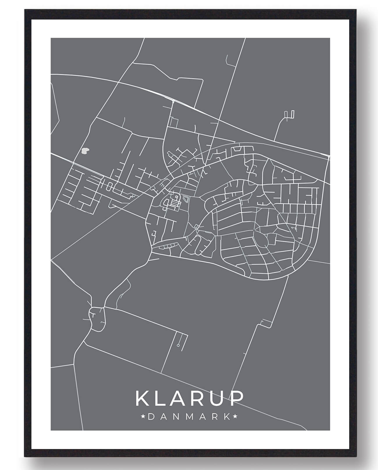Klarup by plakat - grå
