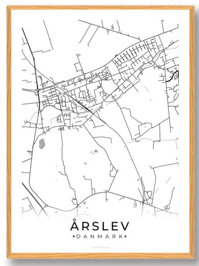Årslev by plakat - hvid