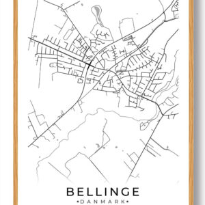 Bellinge by plakat - hvid