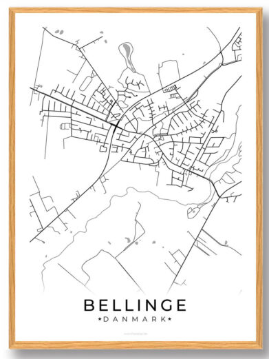 Bellinge by plakat - hvid