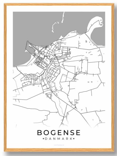 Bogense by plakat - hvid