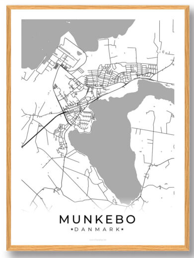 Munkebo by plakat - hvid