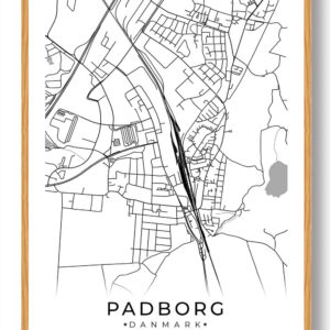 Padborg by plakat - hvid