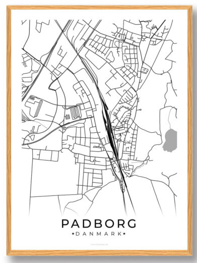 Padborg by plakat - hvid