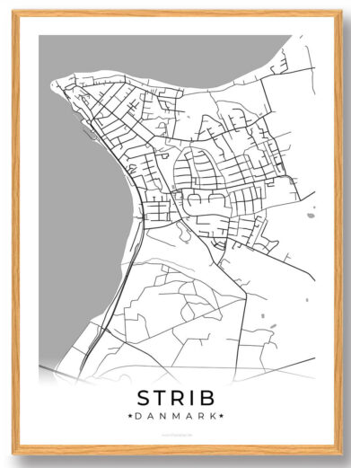 Strib by plakat - hvid