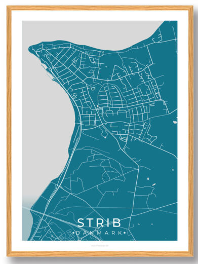Strib by plakat - blå