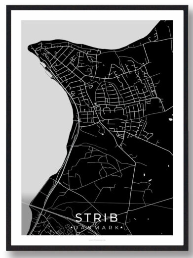Strib by plakat - sort
