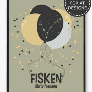 Stjernetegn fisken - personlig plakat