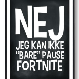 Nej, jeg kan ikke (sort) - plakat