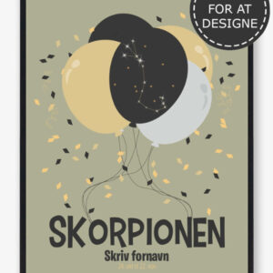 Stjernetegn skorpionen - personlig plakat