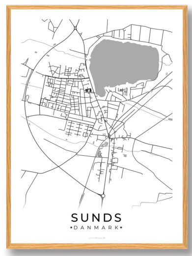 Sunds by plakat - hvid