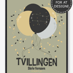 Stjernetegn tvillingen - personlig plakat