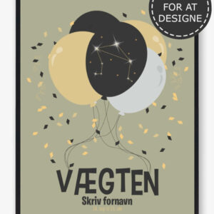Stjernetegn vægten - personlig plakat