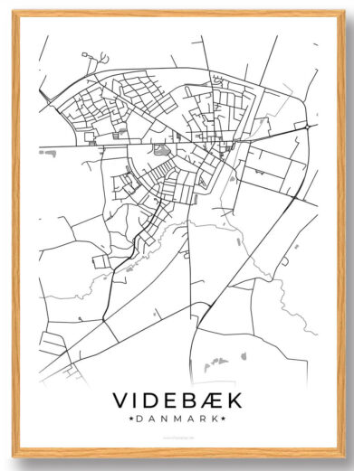 Videbæk by plakat - hvid