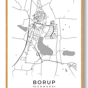 Borup by plakat - hvid