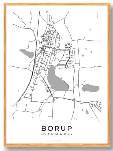 Borup by plakat - hvid