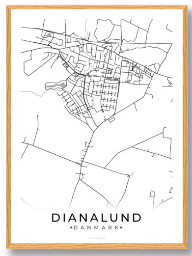 Dianalund by plakat - hvid