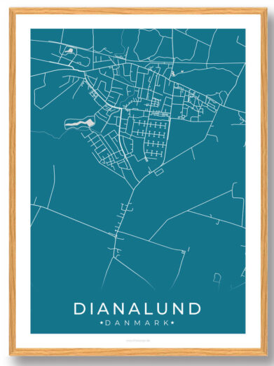 Dianalund by plakat - blå