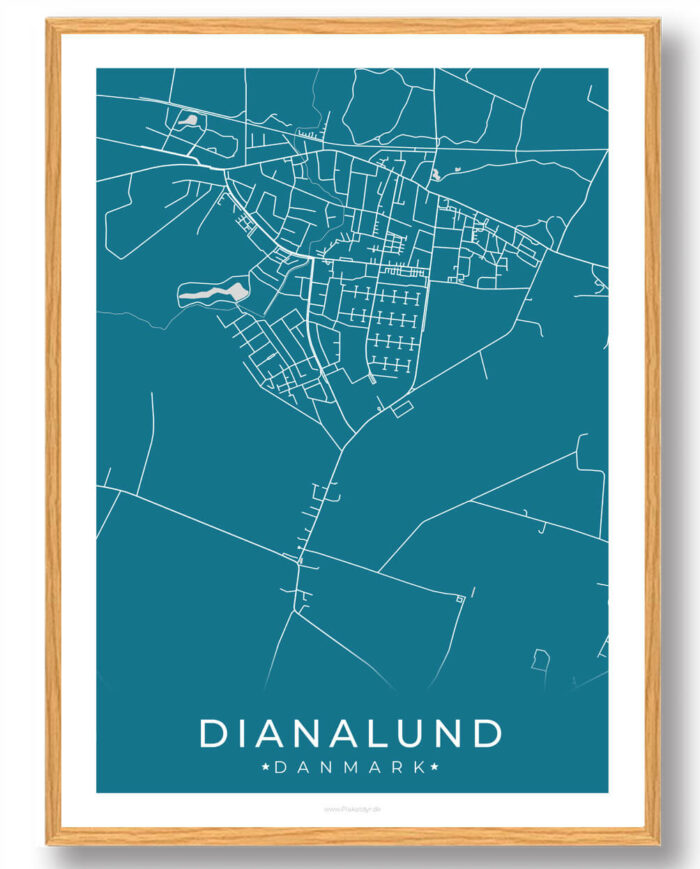 Dianalund by plakat - blå