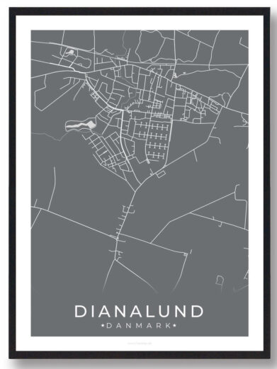 Dianalund by plakat - grå