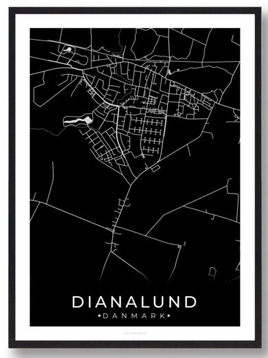 Dianalund by plakat - sort