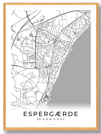 Espergærde by plakat - hvid
