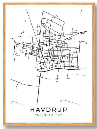 Havdrup by plakat - hvid