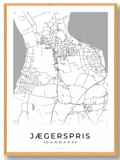 Jægerspris by plakat - hvid