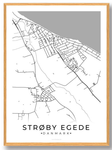 Strøby Egede by plakat - hvid
