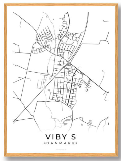 Viby S by plakat - hvid