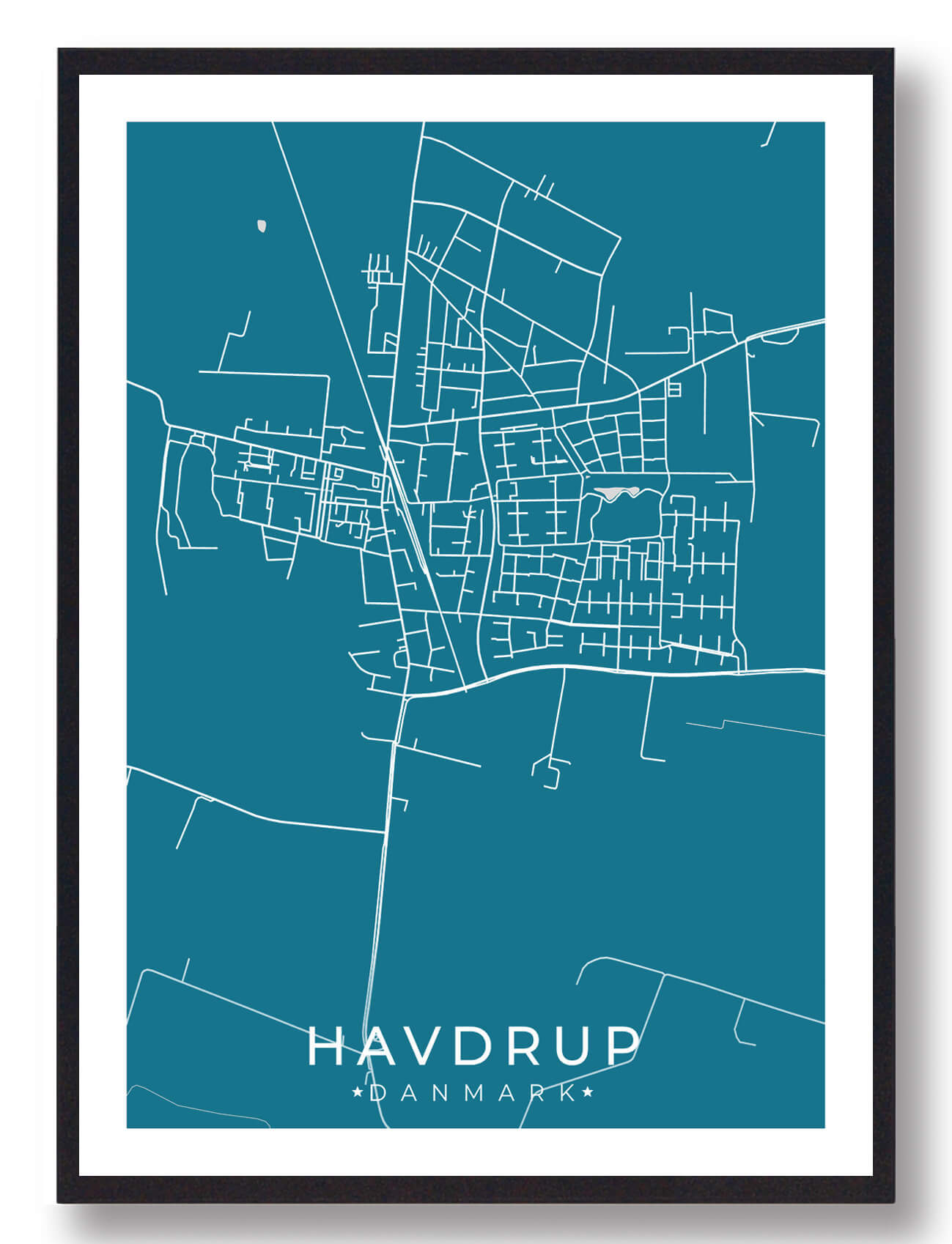 Havdrup Plakat Blå Størrelse: 15x21cm