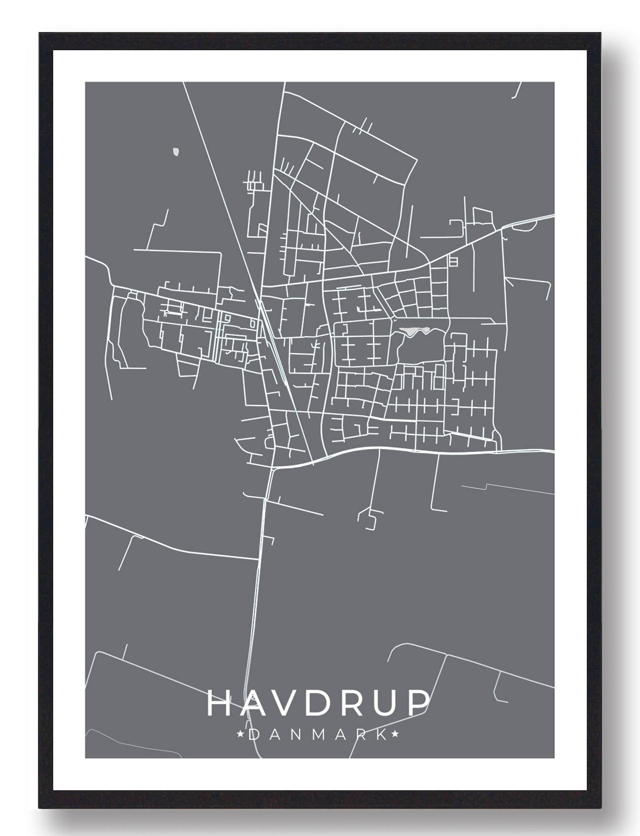 Havdrup Plakat Grå Størrelse: 15x21cm