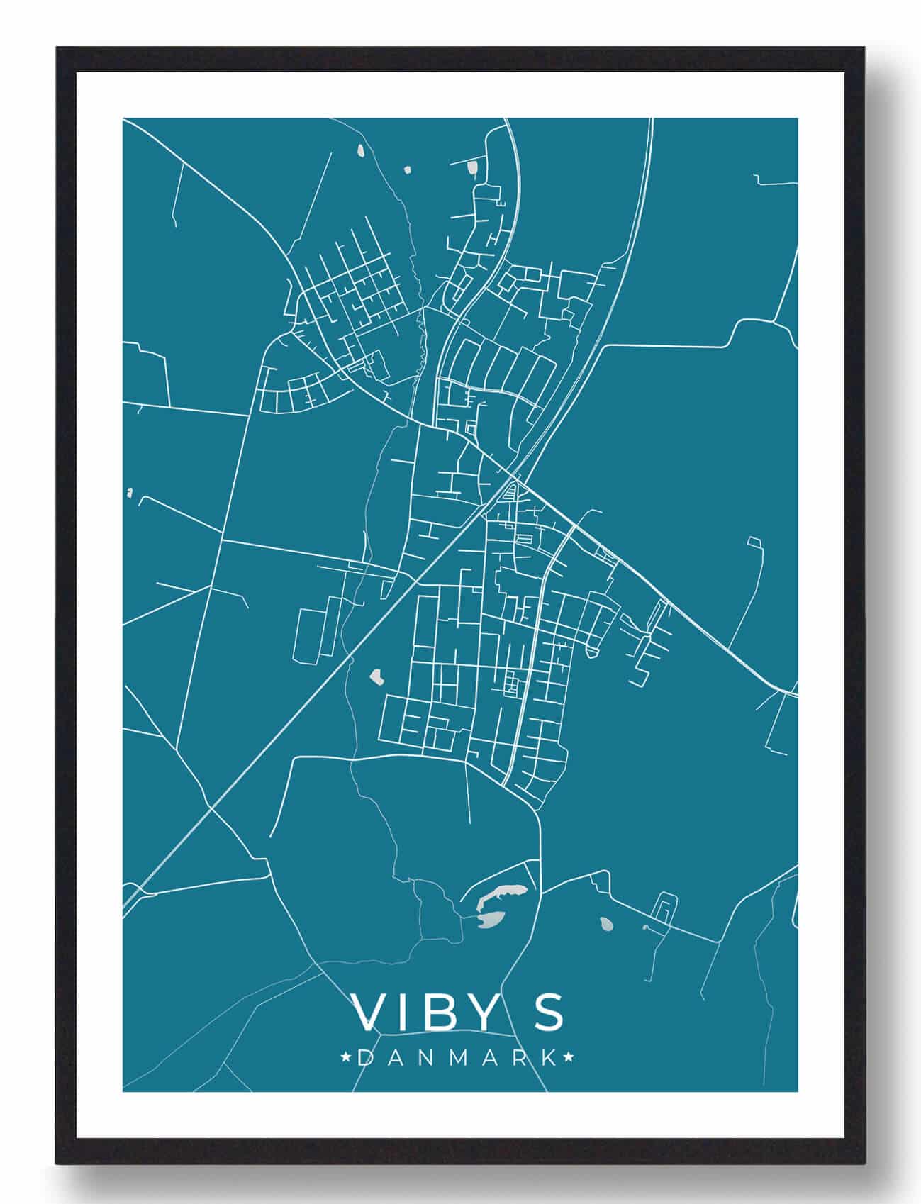 Viby S by plakat - blå
