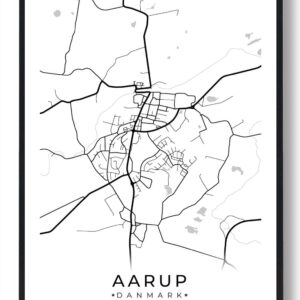 Aarup by plakat - hvid