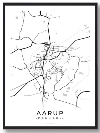 Aarup by plakat - hvid