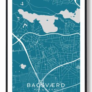 Bagsværd by plakat - blå