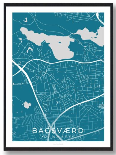 Bagsværd by plakat - blå
