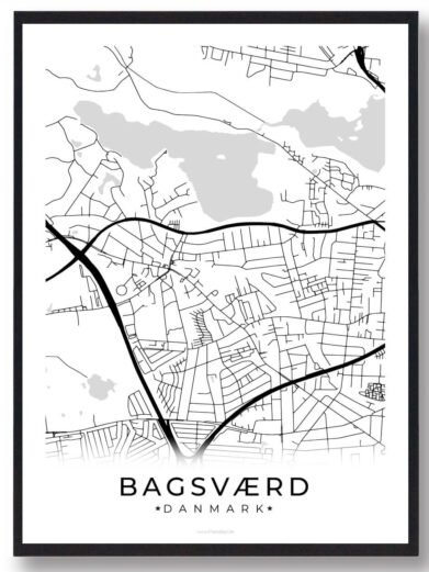 Bagsværd by plakat - hvid
