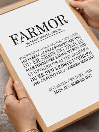 Simpel farmor citatplakat i egeramme