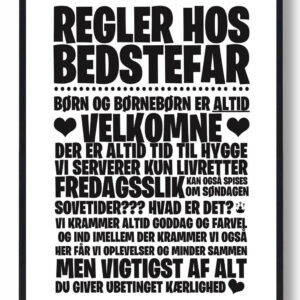 Regler hos Bedstefar - plakat