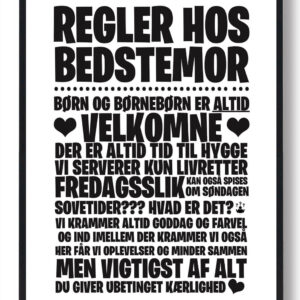 Regler hos Bedstemor - plakat